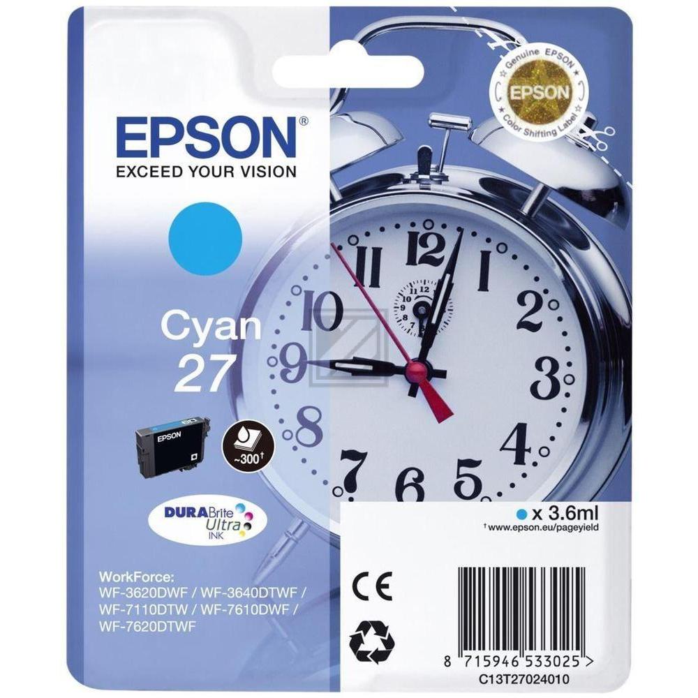 Original Epson C13T27024012 / 27 Tinte Cyan