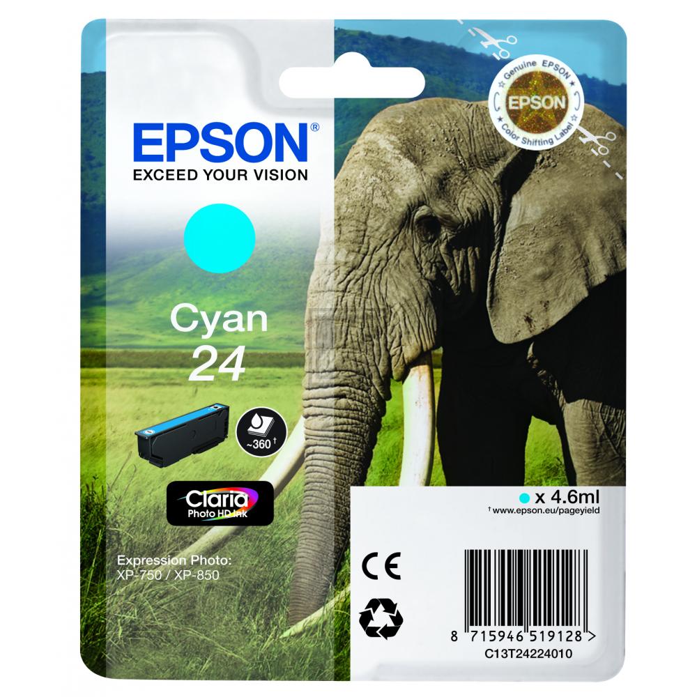 Original Epson C13T24224012 / 24 Tinte Cyan