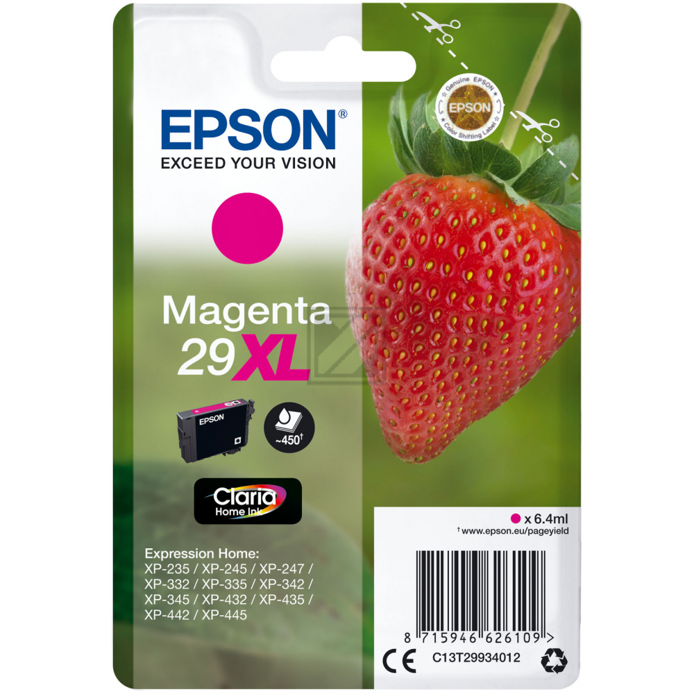 Original Epson C13T29934012 / 29XL Tinte Magenta XL