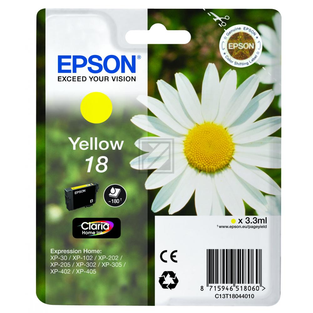 Original Epson C13T18044012 / 18 Tinte Gelb