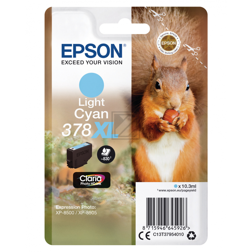 Epson Tintenpatrone cyan light HC (C13T37954010, 378XL)