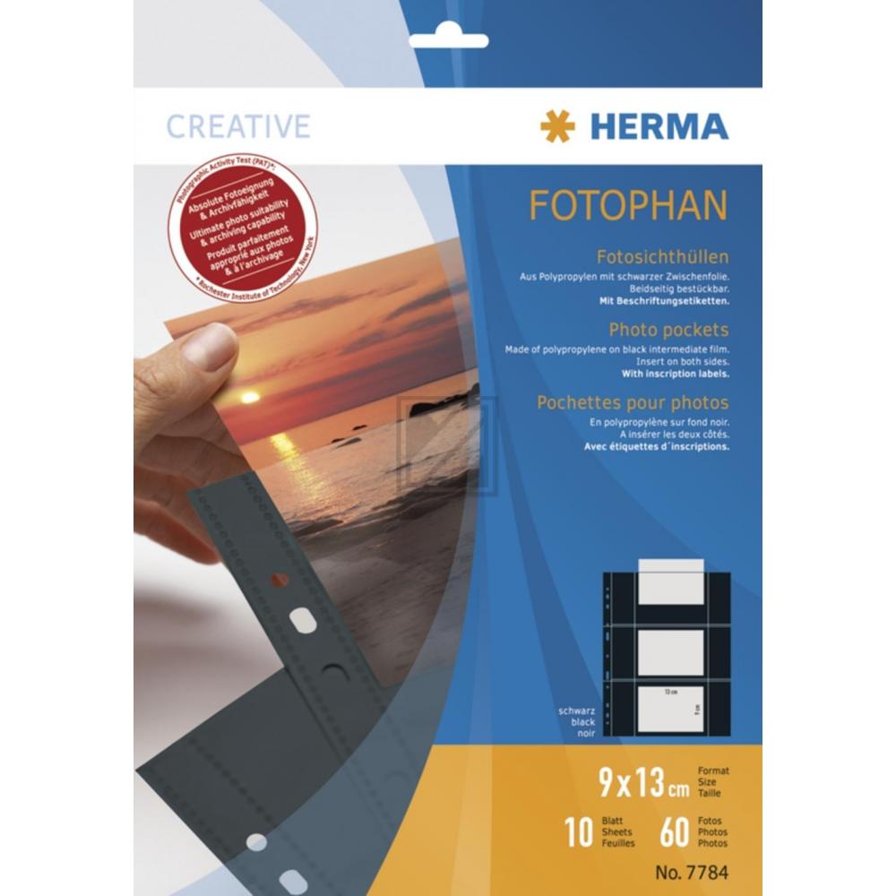 HERMA Fotophan Sichthllen DIN A4, fr Fotos 9 x 13 cm,quer
