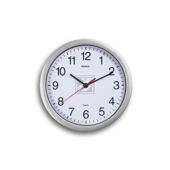 MAUL Wanduhr/Quarzuhr MAULrun, Durchmesser: 250 mm, silber