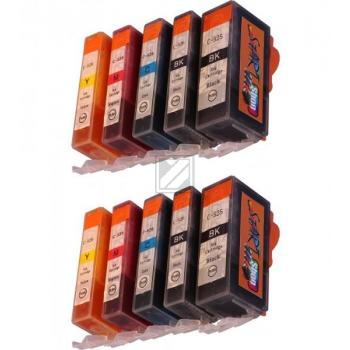 10 Compatible Ink Cartridges to Canon PGI-525 / CLI-526  (BK, PHBK, C, M, Y)