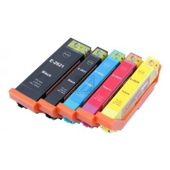 5 Compatible Ink Cartridges to Epson T2621 - T2634  (BK, PHBK, C, M, Y) XL