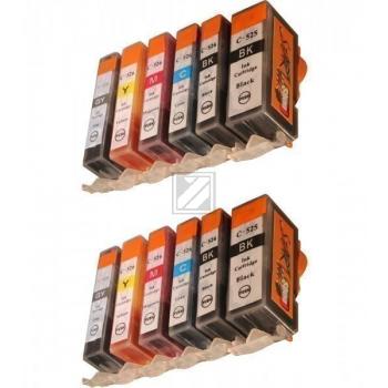 12 Compatible Ink Cartridges to Canon PGI-525 / CLI-526  (BK, PHBK, C, M, Y, GY)