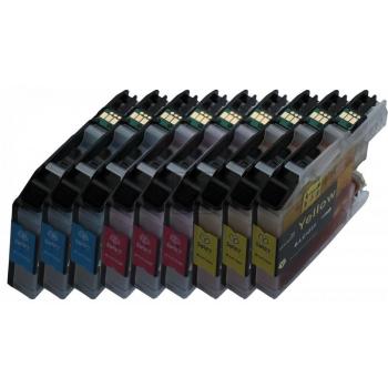 9 Compatible Ink Cartridges to Brother LC123  (C, M, Y) XL