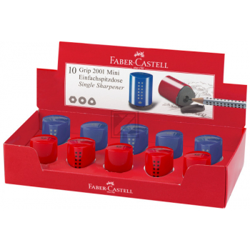 FABER-CASTELL Einfachspitzdose GRIP 2001 Mini, blau/rot