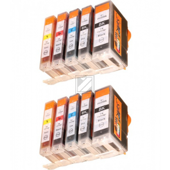 10 Compatible Ink Cartridges to Canon PGI-5 / CLI-8  (BK, PHBK, C, M, Y)