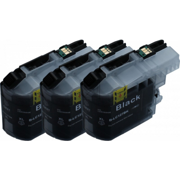 3 Compatible Ink Cartridges to Brother LC127 / LC125  (BK) XL