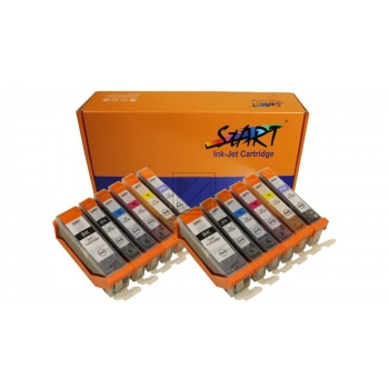 Start - 12 XXL Ersatz Chip Patronen kompatibel zu Canon PGI-530 PGBK XXL Schwarz, CLI-531BK XXL photo-Schwarz, CLI-531C XXL Cyan, CLI-531M XXL Magenta, CLI-531Y XXL Gelb, CLI-531GY XXL Grau