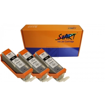 Start - Nur Schwarz! 3 XXL Ersatz Chip Patronen kompatibel zu Canon PGI-530 PGBK PGI-530PGBK XXL Schwarz, PGI 530 PG BK