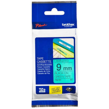Original Brother TZe-721 Farbband Schwarz, Grn