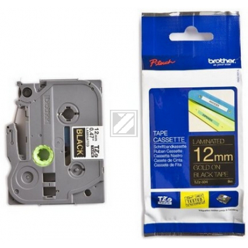 Original Brother TZE-334 P-Touch Black gold