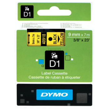 Dymo 40918 / S0720730 D1-Band 9mm schwarz auf gelb