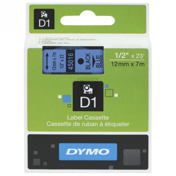 Dymo 45016 / S0720560 D1-Band 12mm schwarz auf blau