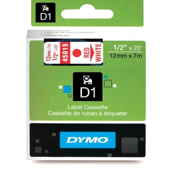 Dymo 45015 / S0720550 D1-Band 12mm rot auf wei