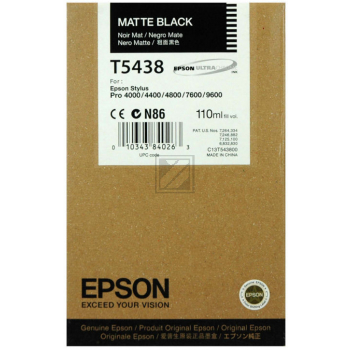 Original Epson C13T543800 / T5438 Tinte schwarz matt