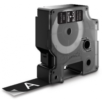 Dymo 45811 / S0720910 D1-Band 19mm weiß auf schwarz