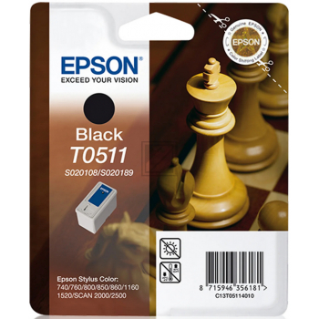 Original Epson C13T05114210 / T0511 Tinte Schwarz 2er Set