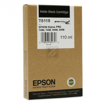 Original Epson C13T611800 / T6118 Tinte schwarz matt