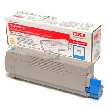 Original OKI 43381907 / C5600 Toner Cyan