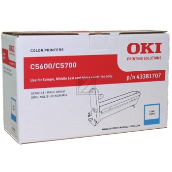 Original OKI 43381707 / C5600 Bildtrommel Cyan