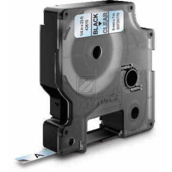 Dymo 43610 / S0720770 D1-Band 6mm schwarz auf Transparent
