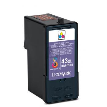 Original Lexmark 18YX143E / NO43XL Tinte Color XXL