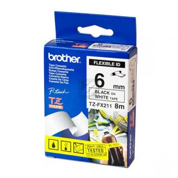 Brother Schriftbandkassette schwarz/wei (TZE-FX211)
