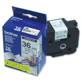 Original Brother TZe-FX261 Farbband Schwarz, Weiß