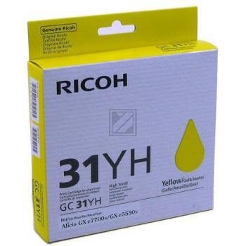 Original Ricoh 405704 / GC 31HY Gelkartusche Gelb