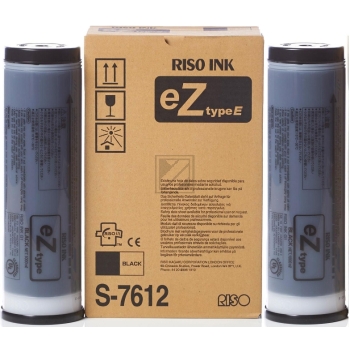 Original Riso S-7612E / S7612E,S7612,S-7612E,S-7612 Tinte Schwarz 2er Set