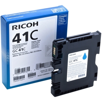 Original Ricoh 405762 / GC 41C Gelkartusche Cyan XXL