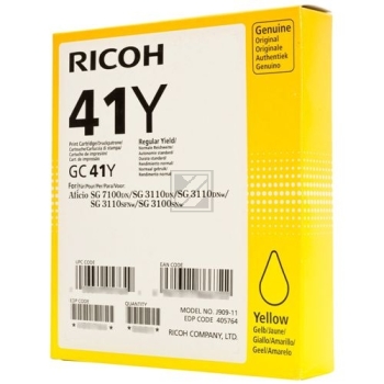 Original Ricoh 405764 / GC 41Y Gelkartusche Gelb XXL