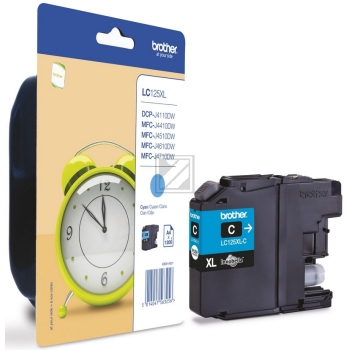 Original Brother LC125XL-C Tinte Cyan XXL