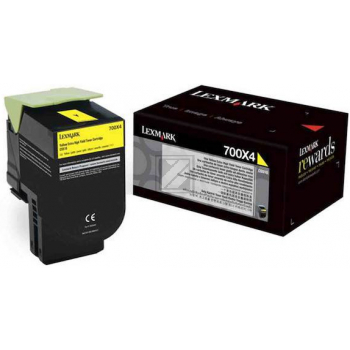 Original Lexmark 70C0X40 / NO700X4 Toner Gelb XXL
