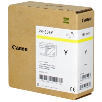 Original Canon 6660B001 / PFI-306Y Tinte Gelb