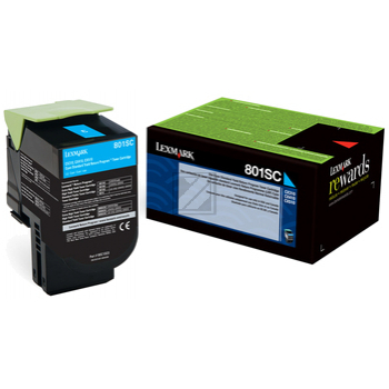 Original Lexmark 80C2SC0 / NO802SC Toner Cyan XXL