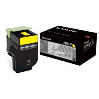 Original Lexmark 80C0H40 / NO800H4 Toner Gelb XXL