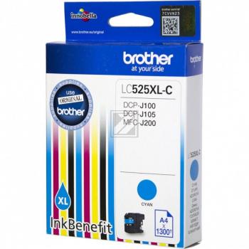 Original Brother LC-525XL-C Tinte Cyan XL