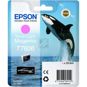 Original Epson C13T76064010 / T7606 Tinte Magenta (Hell)