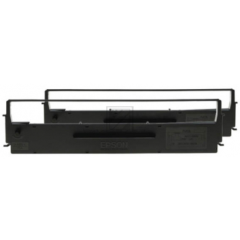 Original Epson C13S015647 / S015647 Farbband Schwarz 2er Set