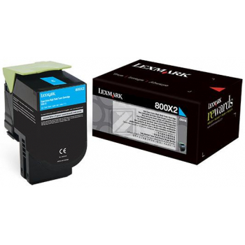 Original Lexmark 80C0X20 / NO800X2 Toner Cyan