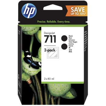 Original HP P2V31A / 711 Tinte Schwarz 2er Set
