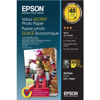 Epson Fotopapier glnzend 2 x 20 Blatt 10 x 15 cm 183 g/m (C13S400044)