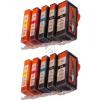 10 Compatible Ink Cartridges to Canon PGI-525 / CLI-526  (BK, PHBK, C, M, Y)