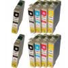 10 Compatible Ink Cartridges to Epson T1811 - T1814  (BK, C, M, Y)
