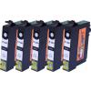 5 Compatible Ink Cartridges to Epson T1281 (BK, C, M, Y)