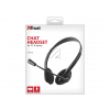 TRUST PRIMO CHAT STERO HEADSET 3.5mm 21665 Kabel schwarz On-Ear